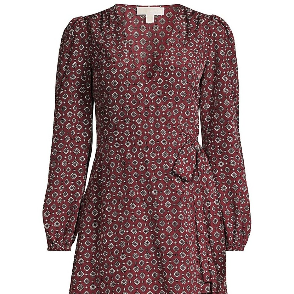 MICHAEL MICHAEL KORS Women's Foulard-Print Faux-Wrap Mini Dress